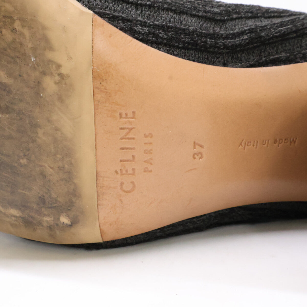 CELINE セリーヌ フィービー期 バレリーナ リブニット ソック アンクルブーツ シューズ