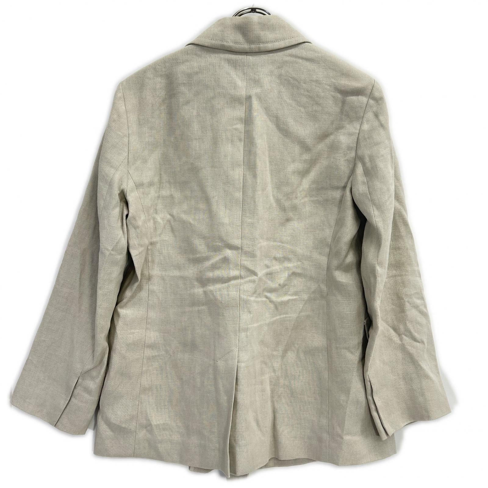 S MaxMara エスマックスマーラ 23904109326 Light Gray Linen Double-Breasted Tailored Jacket Jacket