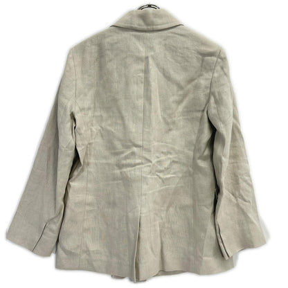 S MaxMara エスマックスマーラ 23904109326 Light Gray Linen Double-Breasted Tailored Jacket Jacket