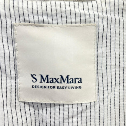 S MaxMara エスマックスマーラ 23904109326 Light Gray Linen Double-Breasted Tailored Jacket Jacket