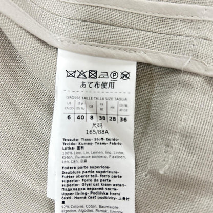 S MaxMara エスマックスマーラ 23904109326 Light Gray Linen Double-Breasted Tailored Jacket Jacket