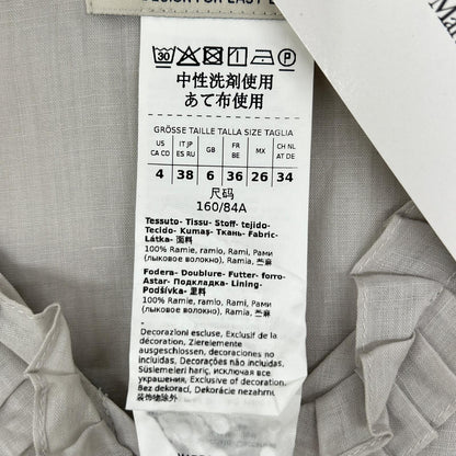 S MaxMara エスマックスマーラ 23919104326 グレー ラミー フリルデザイン ミディアムシャツワンピース ワンピース