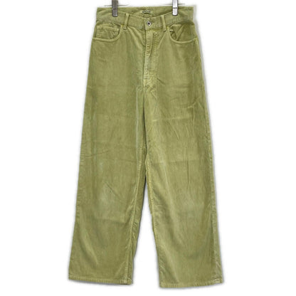 AURALEE オーラリー A25AP04FC 25AW DUSTY LIME/ダスティーライム PIGMENT DYED FINX CORDUROY WIDE 5P PANTS コーデュロイパンツ ボトムス