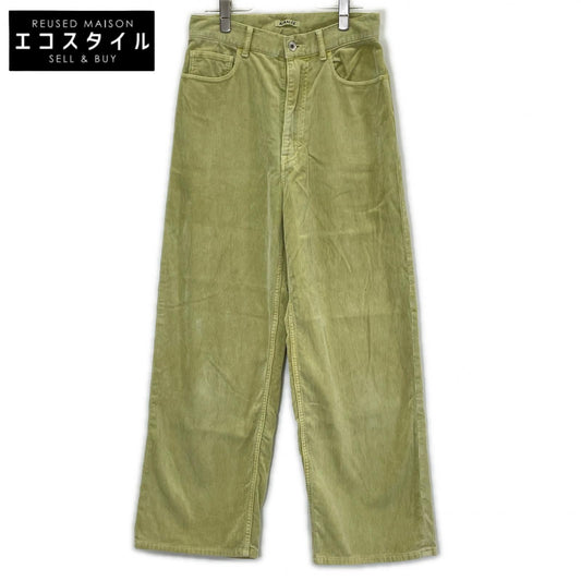 AURALEE オーラリー A25AP04FC 25AW DUSTY LIME/ダスティーライム PIGMENT DYED FINX CORDUROY WIDE 5P PANTS コーデュロイパンツ ボトムス