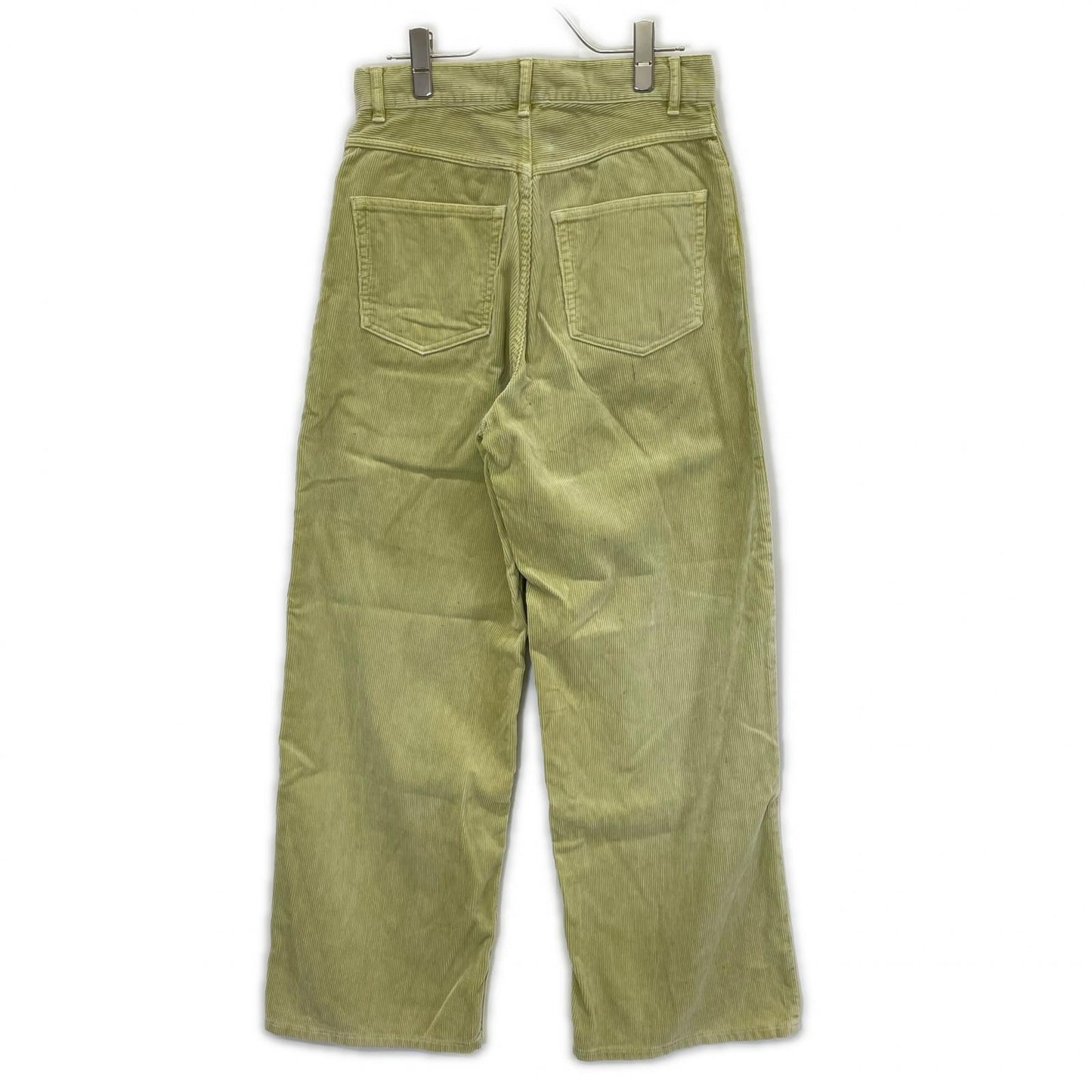 AURALEE オーラリー A25AP04FC 25AW DUSTY LIME/ダスティーライム PIGMENT DYED FINX CORDUROY WIDE 5P PANTS コーデュロイパンツ ボトムス