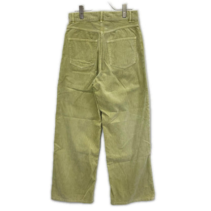 AURALEE オーラリー A25AP04FC 25AW DUSTY LIME/ダスティーライム PIGMENT DYED FINX CORDUROY WIDE 5P PANTS コーデュロイパンツ ボトムス