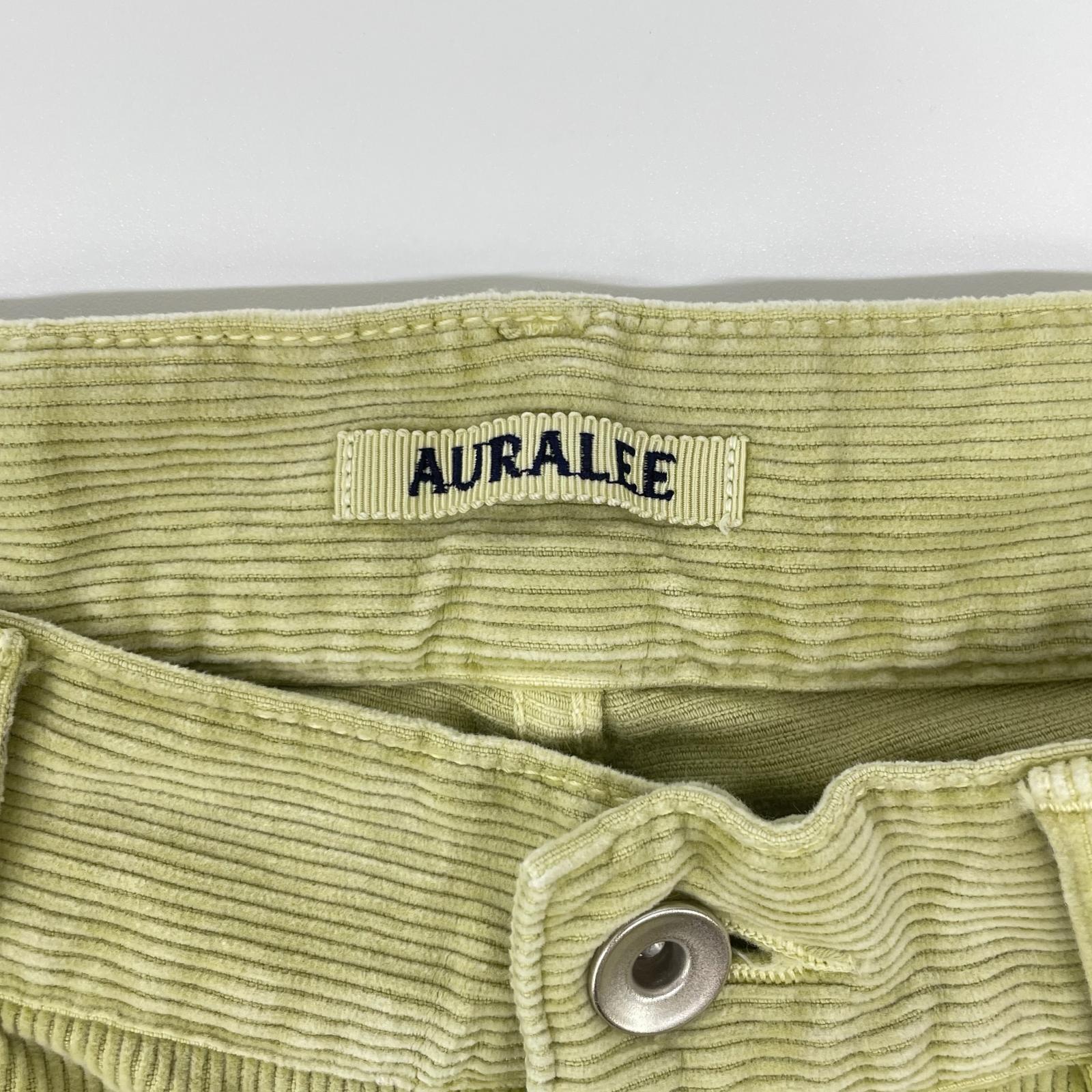 AURALEE オーラリー A25AP04FC 25AW DUSTY LIME/ダスティーライム PIGMENT DYED FINX CORDUROY WIDE 5P PANTS コーデュロイパンツ ボトムス