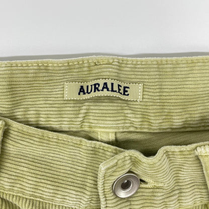 AURALEE オーラリー A25AP04FC 25AW DUSTY LIME/ダスティーライム PIGMENT DYED FINX CORDUROY WIDE 5P PANTS コーデュロイパンツ ボトムス