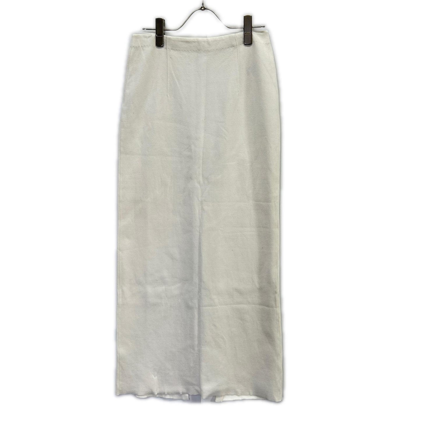 AURALEE オーラリー A25SS02WF 25SS ホワイト COTTON SILK STRETCH DOUBLE FACE KNIT SKIRT バックスリットニットストレッチスカート スカート