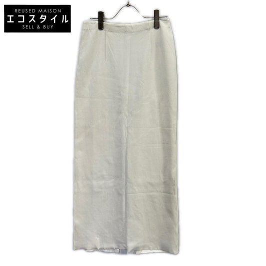 AURALEE オーラリー A25SS02WF 25SS ホワイト COTTON SILK STRETCH DOUBLE FACE KNIT SKIRT バックスリットニットストレッチスカート スカート