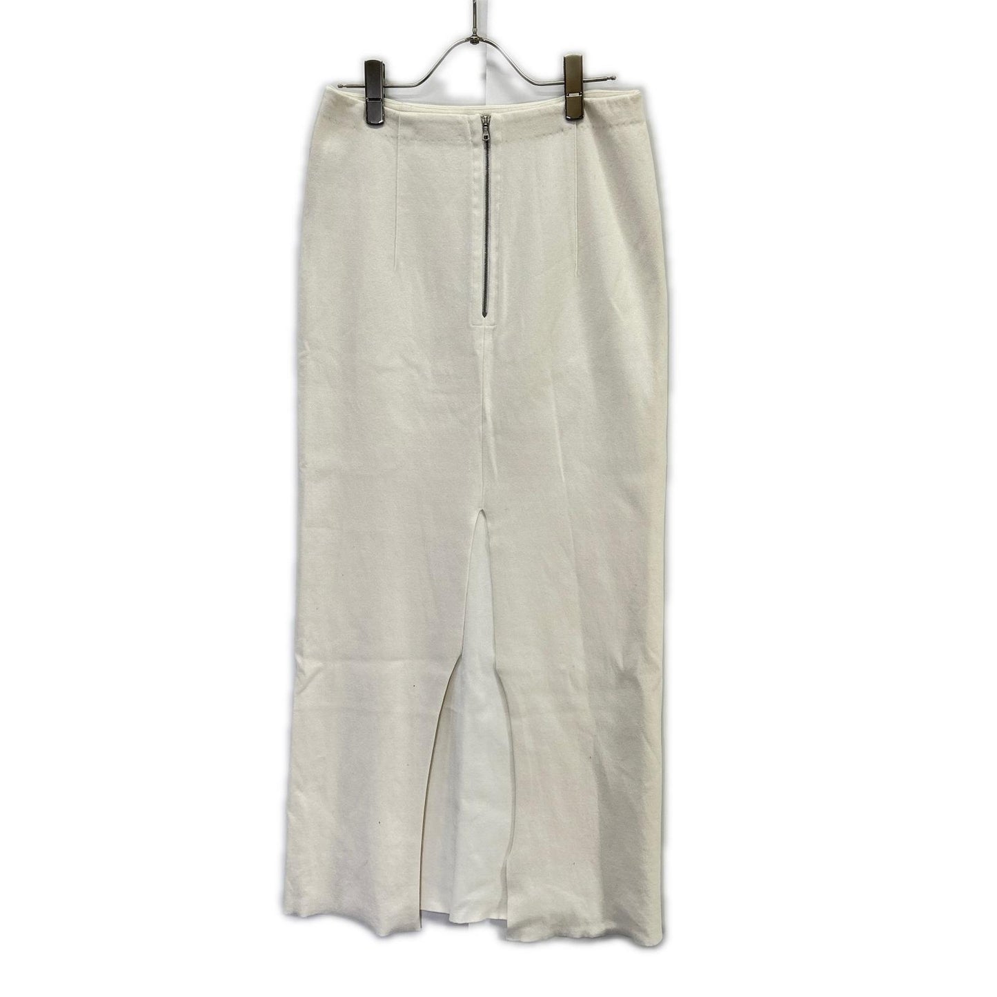 AURALEE オーラリー A25SS02WF 25SS ホワイト COTTON SILK STRETCH DOUBLE FACE KNIT SKIRT バックスリットニットストレッチスカート スカート