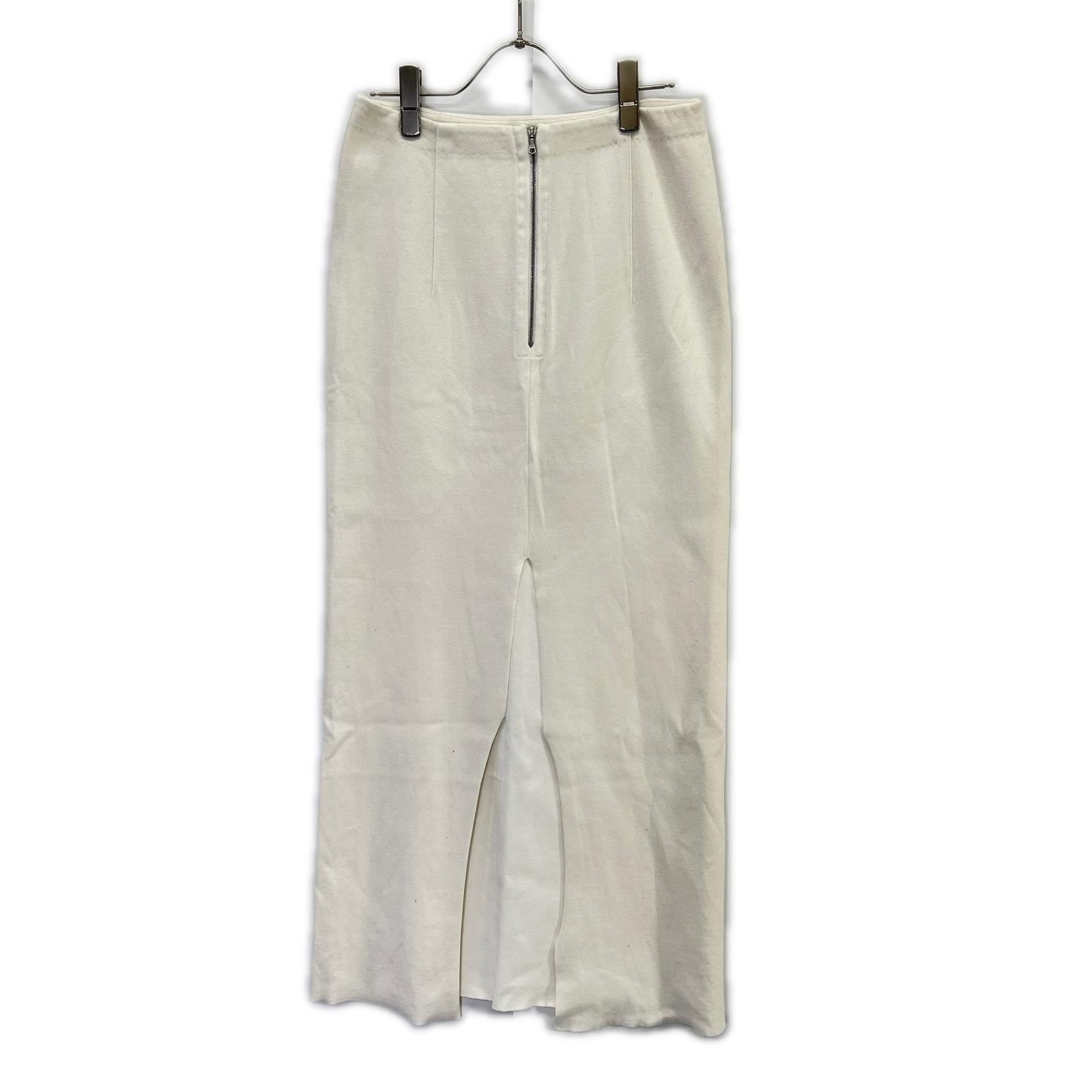 AURALEE オーラリー A25SS02WF 25SS ホワイト COTTON SILK STRETCH DOUBLE FACE KNIT SKIRT バックスリットニットストレッチスカート スカート