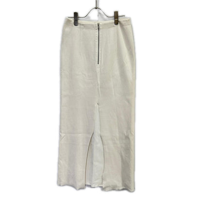 AURALEE オーラリー A25SS02WF 25SS ホワイト COTTON SILK STRETCH DOUBLE FACE KNIT SKIRT バックスリットニットストレッチスカート スカート