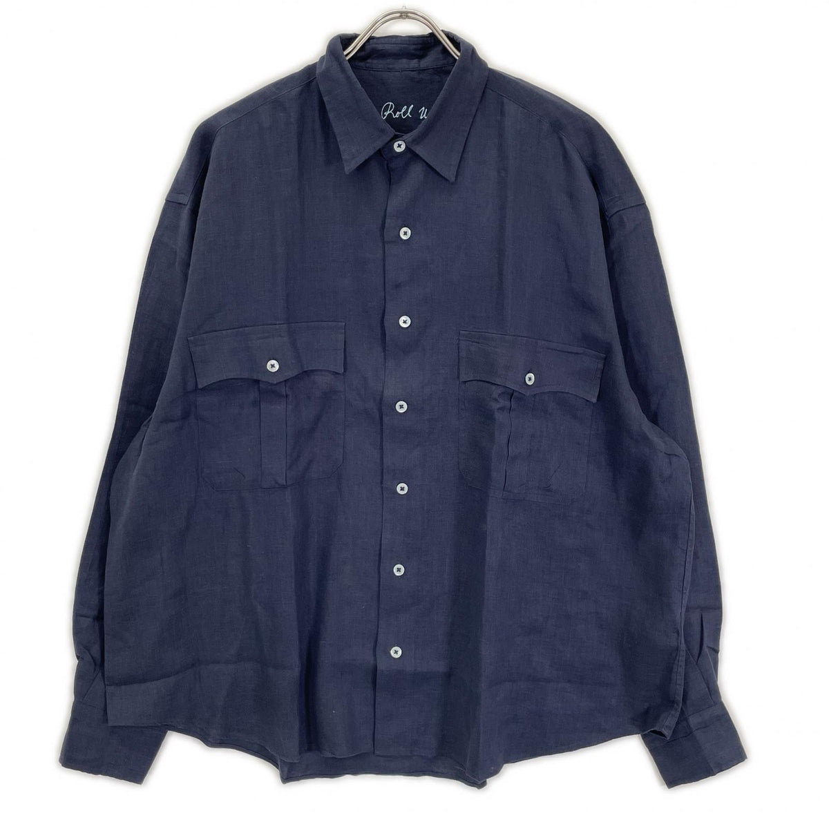Porter Classic ポータークラシック ネイビー リネン100 ROLL UP/ロールアップ シャツ トップス
