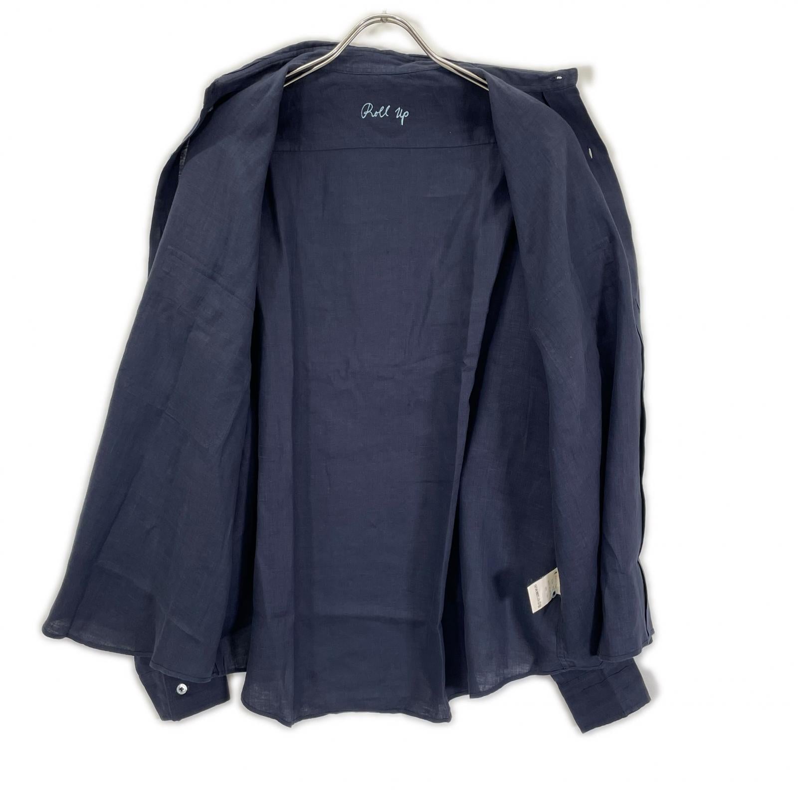 Porter Classic ポータークラシック ネイビー リネン100 ROLL UP/ロールアップ シャツ トップス