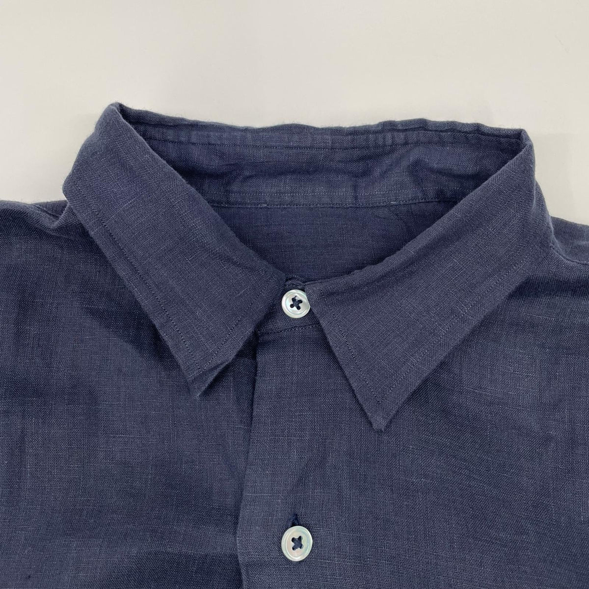 Porter Classic ポータークラシック ネイビー リネン100 ROLL UP/ロールアップ シャツ トップス