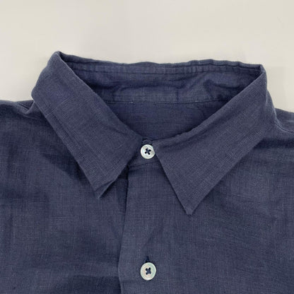 Porter Classic ポータークラシック ネイビー リネン100 ROLL UP/ロールアップ シャツ トップス