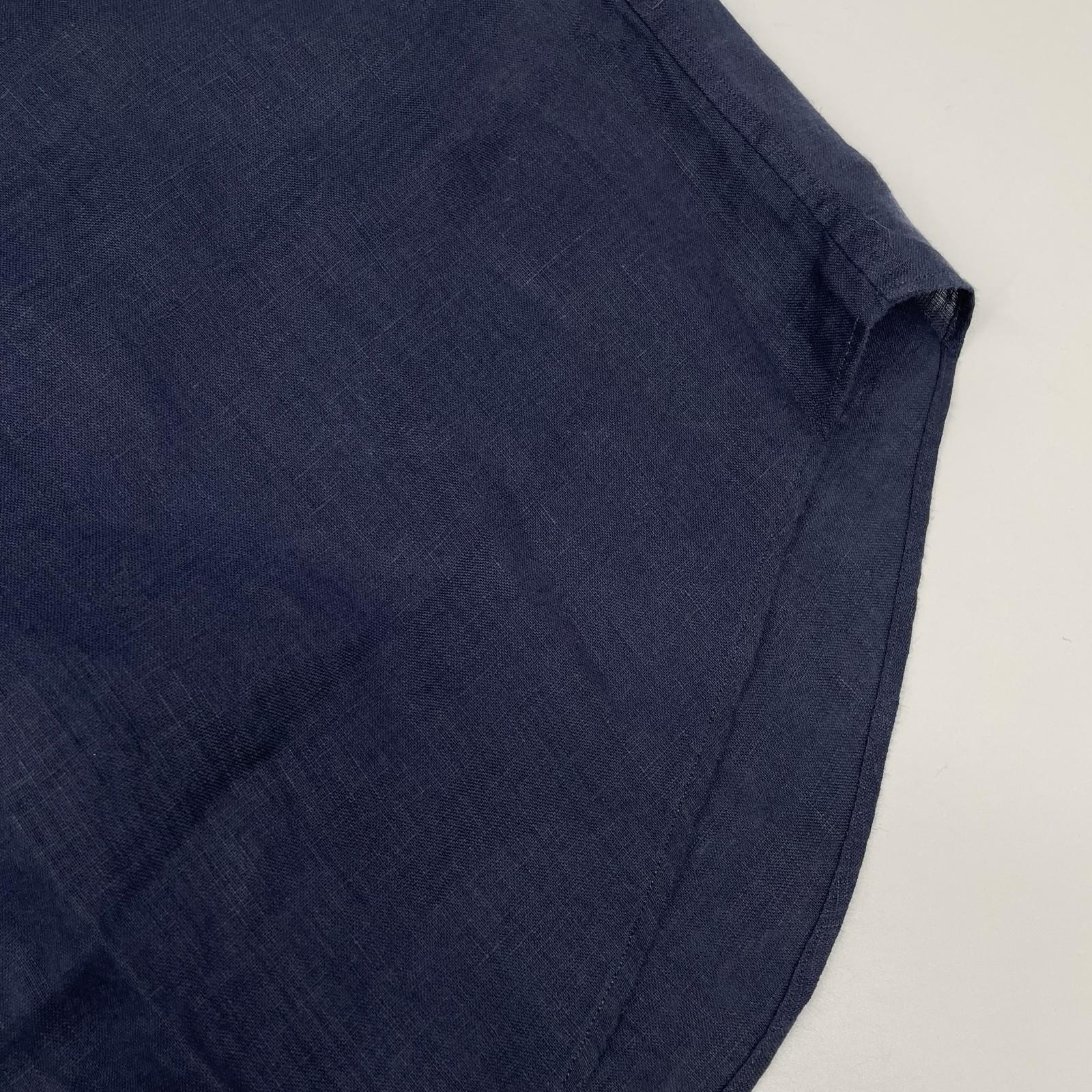 Porter Classic ポータークラシック ネイビー リネン100 ROLL UP/ロールアップ シャツ トップス