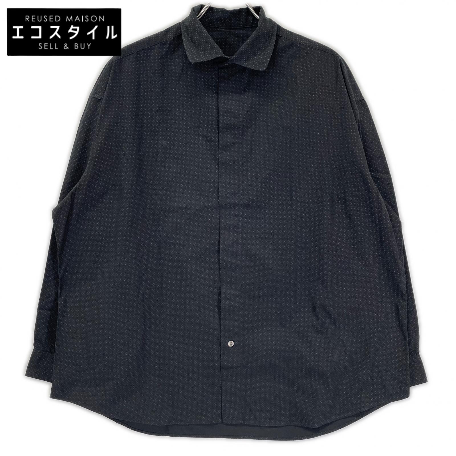 Porter Classic ポータークラシック ブラック NEW ARTIST SMALL DOT SHIRT ニューアーティストスモールドットシャツ トップス