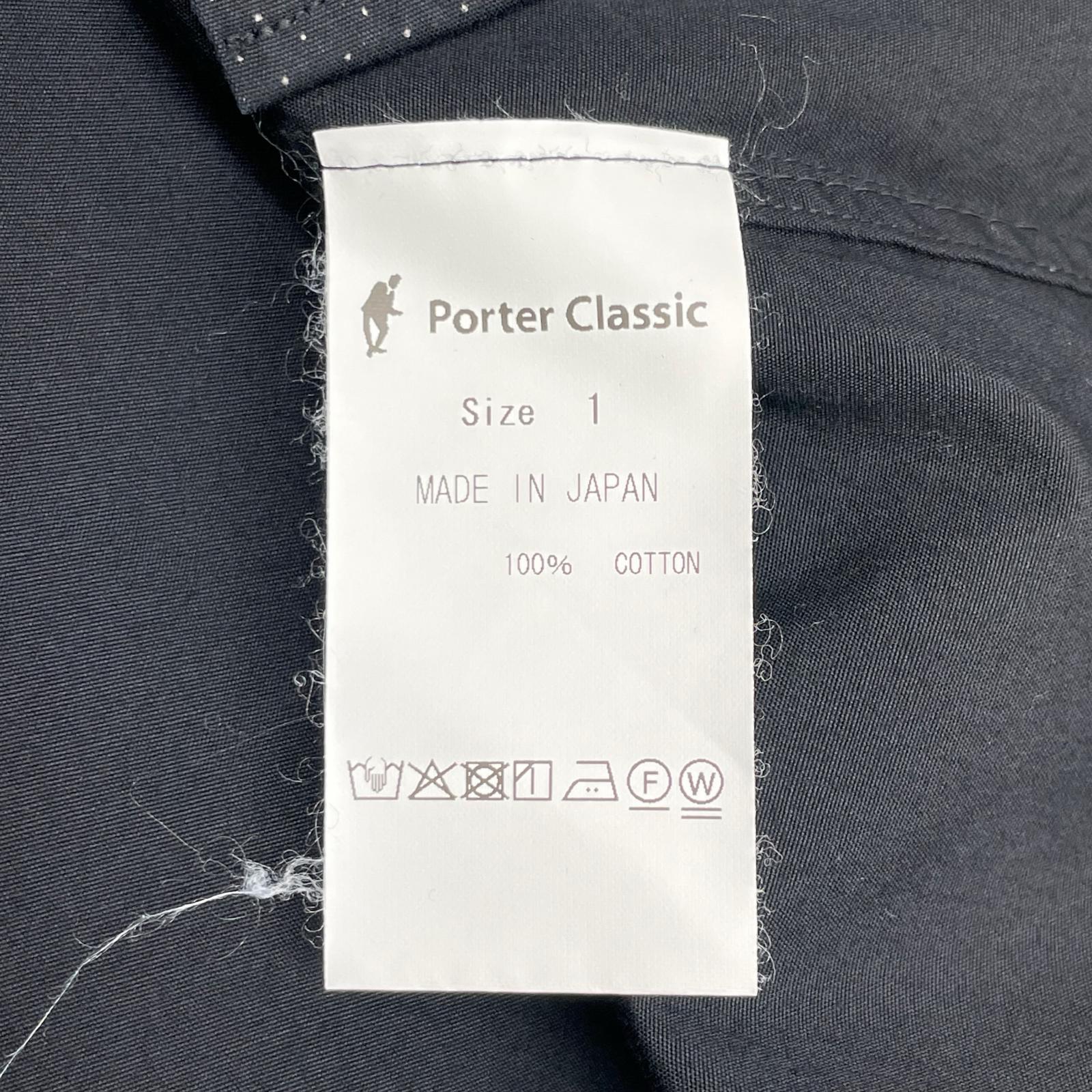 Porter Classic ポータークラシック ブラック NEW ARTIST SMALL DOT SHIRT ニューアーティストスモールドットシャツ トップス