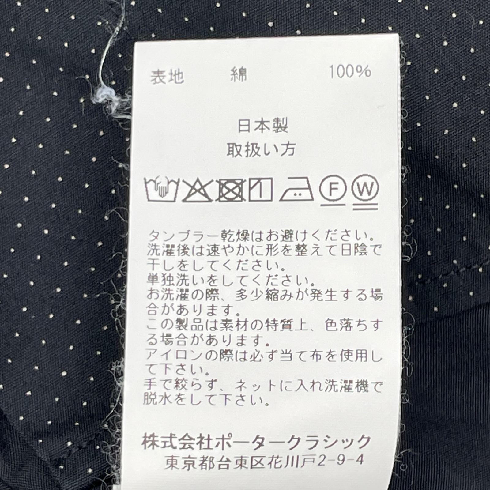 Porter Classic ポータークラシック ブラック NEW ARTIST SMALL DOT SHIRT ニューアーティストスモールドットシャツ トップス