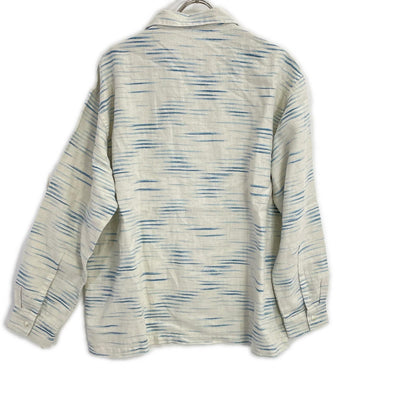 Porter Classic ポータークラシック ホワイト×ブルー OLD FRANCE INDIGO PRINT LONG SHIRT/オールドフランスインディゴ ロングシャツ トップス