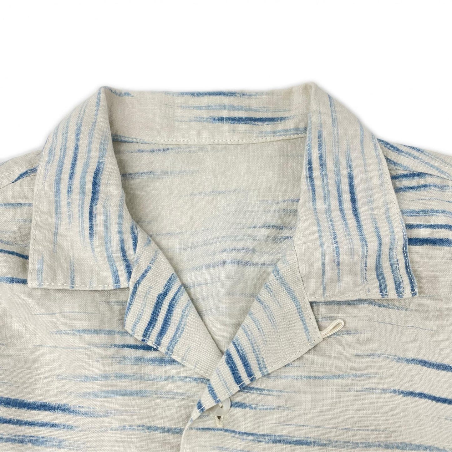 Porter Classic ポータークラシック ホワイト×ブルー OLD FRANCE INDIGO PRINT LONG SHIRT/オールドフランスインディゴ ロングシャツ トップス