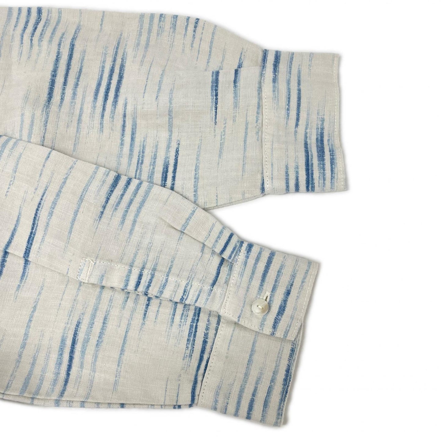 Porter Classic ポータークラシック ホワイト×ブルー OLD FRANCE INDIGO PRINT LONG SHIRT/オールドフランスインディゴ ロングシャツ トップス