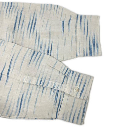 Porter Classic ポータークラシック ホワイト×ブルー OLD FRANCE INDIGO PRINT LONG SHIRT/オールドフランスインディゴ ロングシャツ トップス