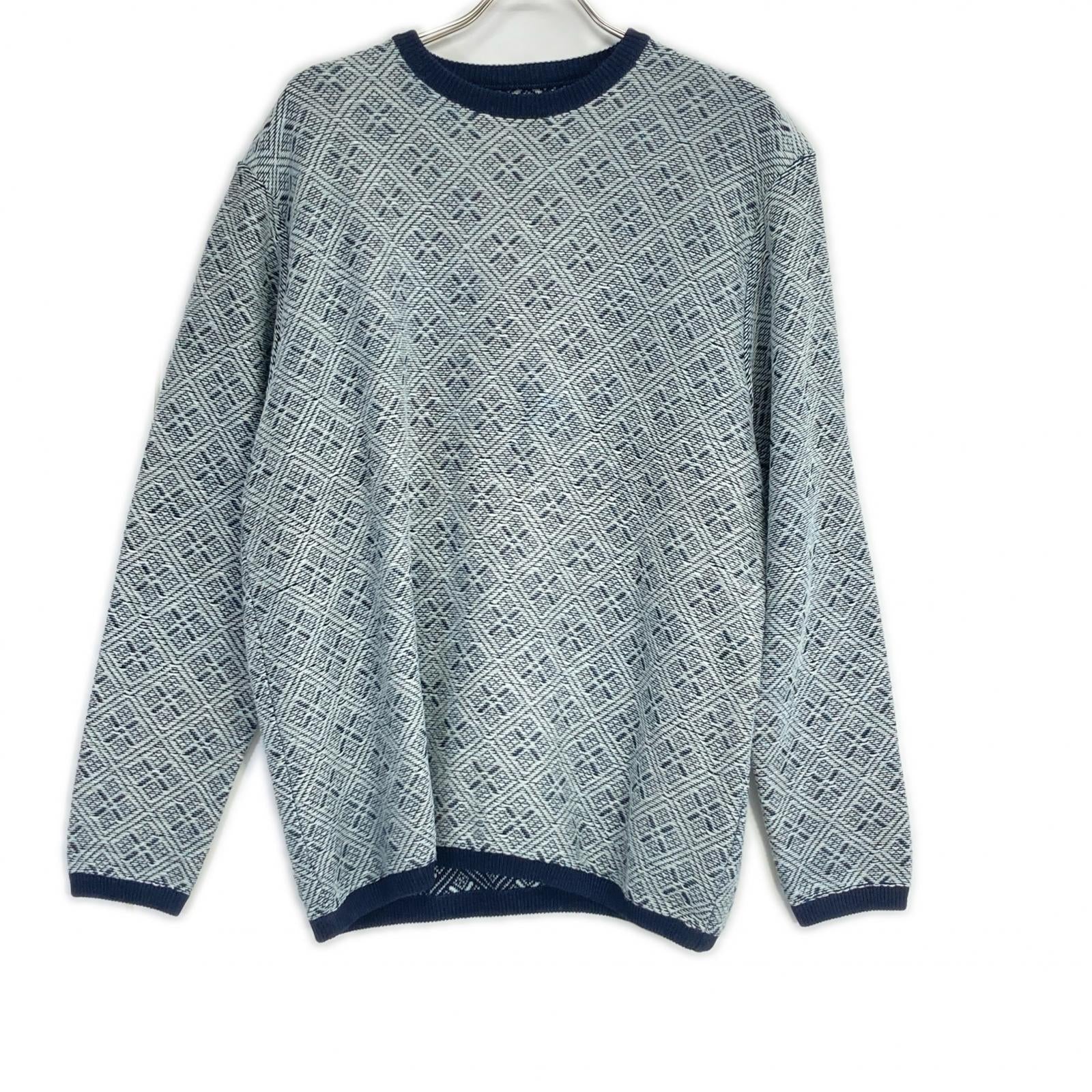 Porter Classic ポータークラシック グレー×ブラック こぎん刺し KOGIN KNIT CREWNECK/コギン ニット クルーネック トップス