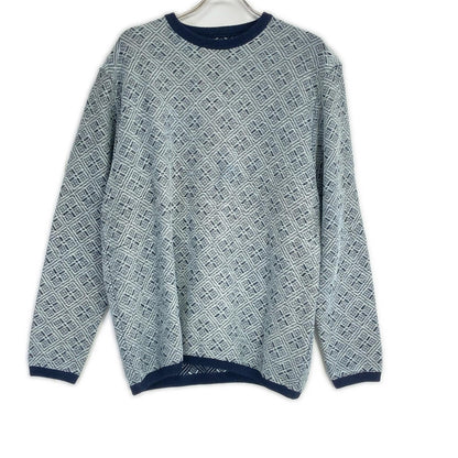 Porter Classic ポータークラシック グレー×ブラック こぎん刺し KOGIN KNIT CREWNECK/コギン ニット クルーネック トップス