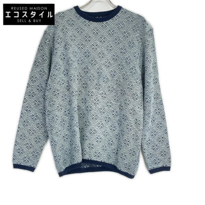 Porter Classic ポータークラシック グレー×ブラック こぎん刺し KOGIN KNIT CREWNECK/コギン ニット クルーネック トップス