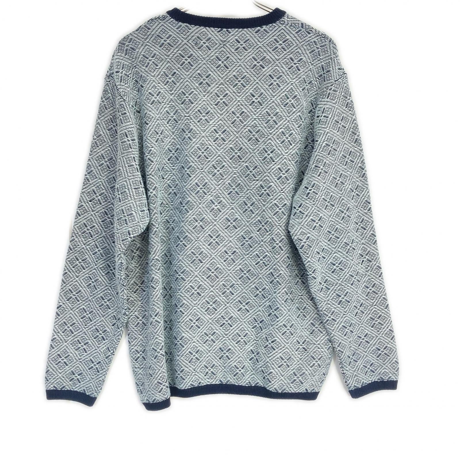 Porter Classic ポータークラシック グレー×ブラック こぎん刺し KOGIN KNIT CREWNECK/コギン ニット クルーネック トップス