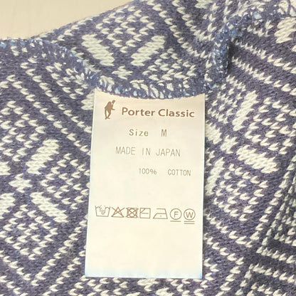 Porter Classic ポータークラシック グレー×ブラック こぎん刺し KOGIN KNIT CREWNECK/コギン ニット クルーネック トップス