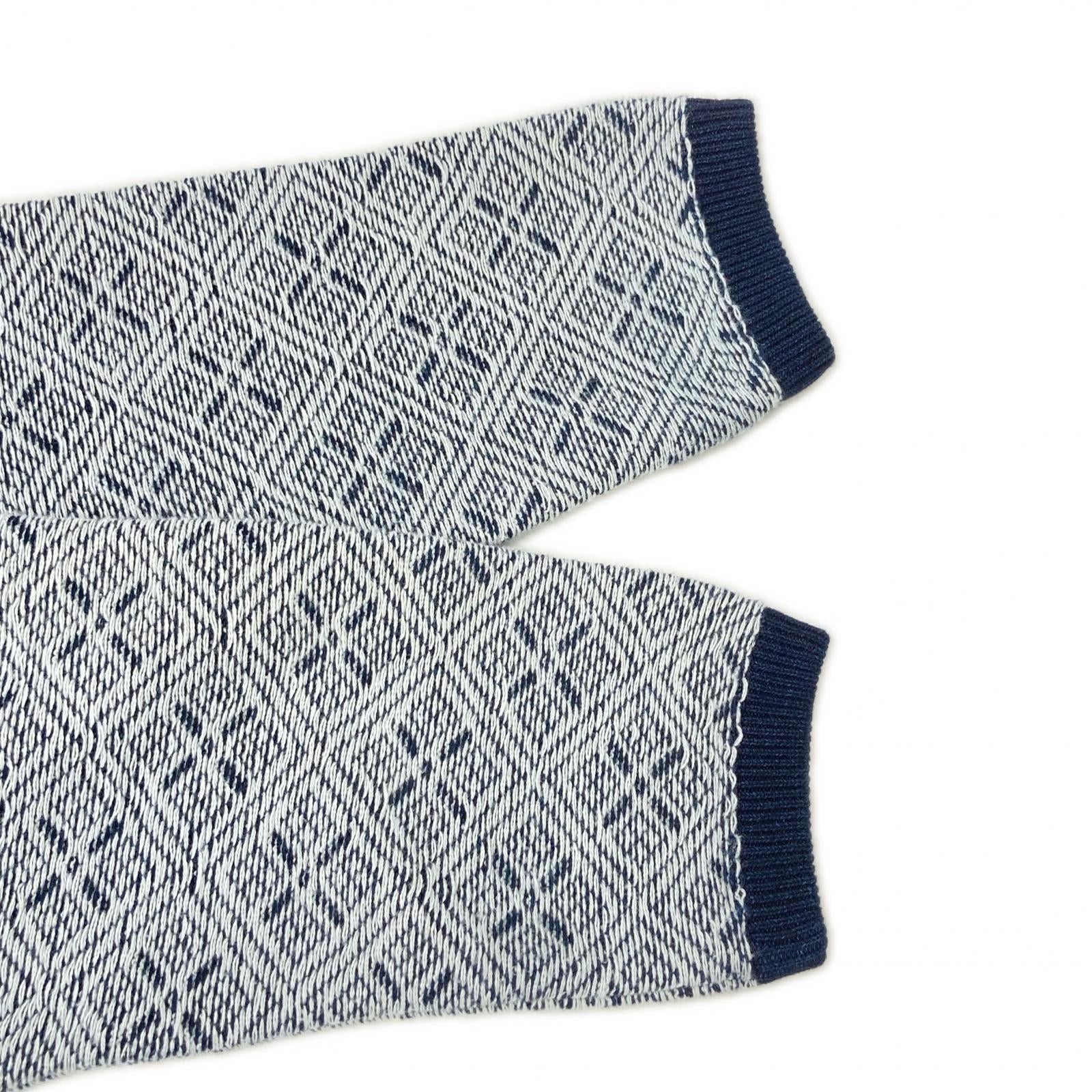 Porter Classic ポータークラシック グレー×ブラック こぎん刺し KOGIN KNIT CREWNECK/コギン ニット クルーネック トップス