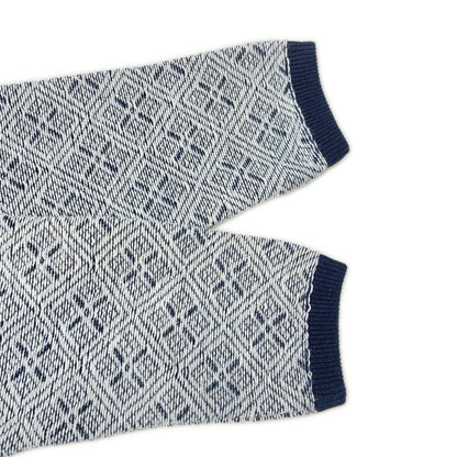 Porter Classic ポータークラシック グレー×ブラック こぎん刺し KOGIN KNIT CREWNECK/コギン ニット クルーネック トップス