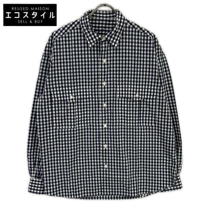 Porter Classic ポータークラシック ネイビー×ホワイト ギンガムチェック ROLL UP/ロールアップシャツ トップス