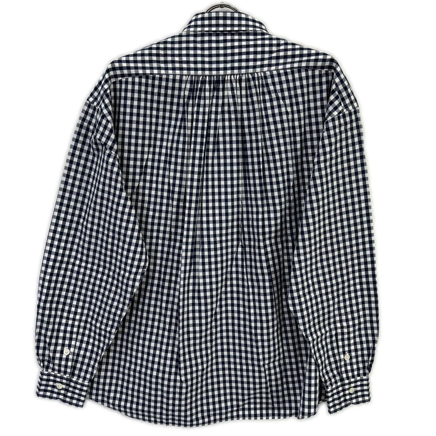 Porter Classic ポータークラシック ネイビー×ホワイト ギンガムチェック ROLL UP/ロールアップシャツ トップス