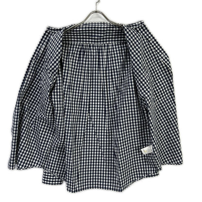 Porter Classic ポータークラシック ネイビー×ホワイト ギンガムチェック ROLL UP/ロールアップシャツ トップス