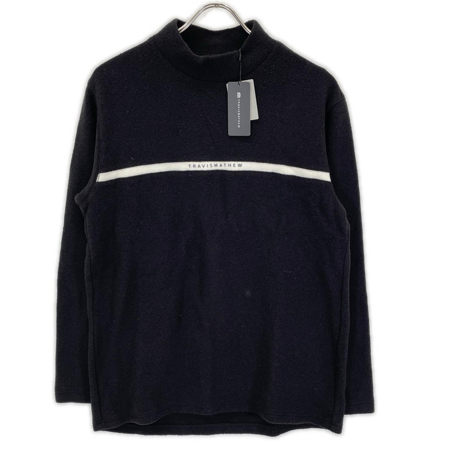 Travis Mathew トラヴィスマシュー ブラック Chest Line Mock 2 モックネック スウェット トップス