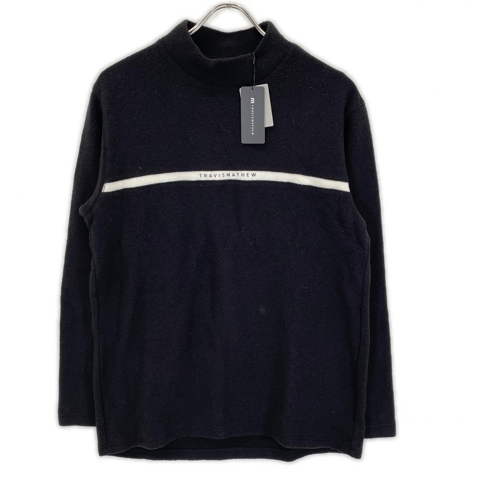 Travis Mathew トラヴィスマシュー ブラック Chest Line Mock 2 モックネック スウェット トップス