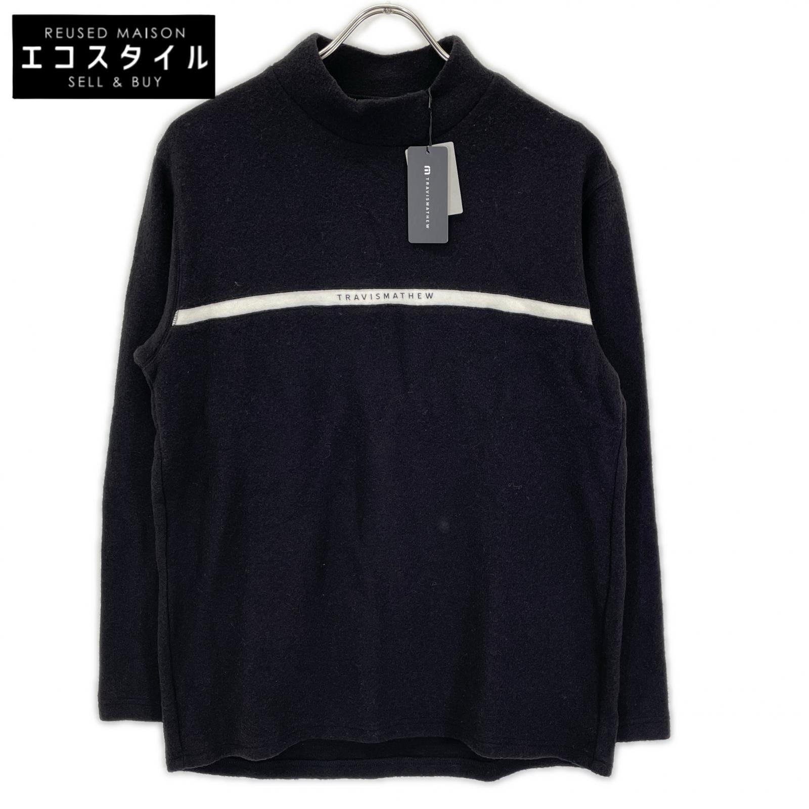 Travis Mathew トラヴィスマシュー ブラック Chest Line Mock 2 モックネック スウェット トップス