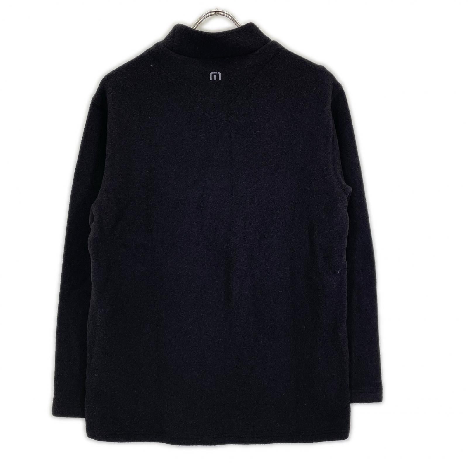 Travis Mathew トラヴィスマシュー ブラック Chest Line Mock 2 モックネック スウェット トップス
