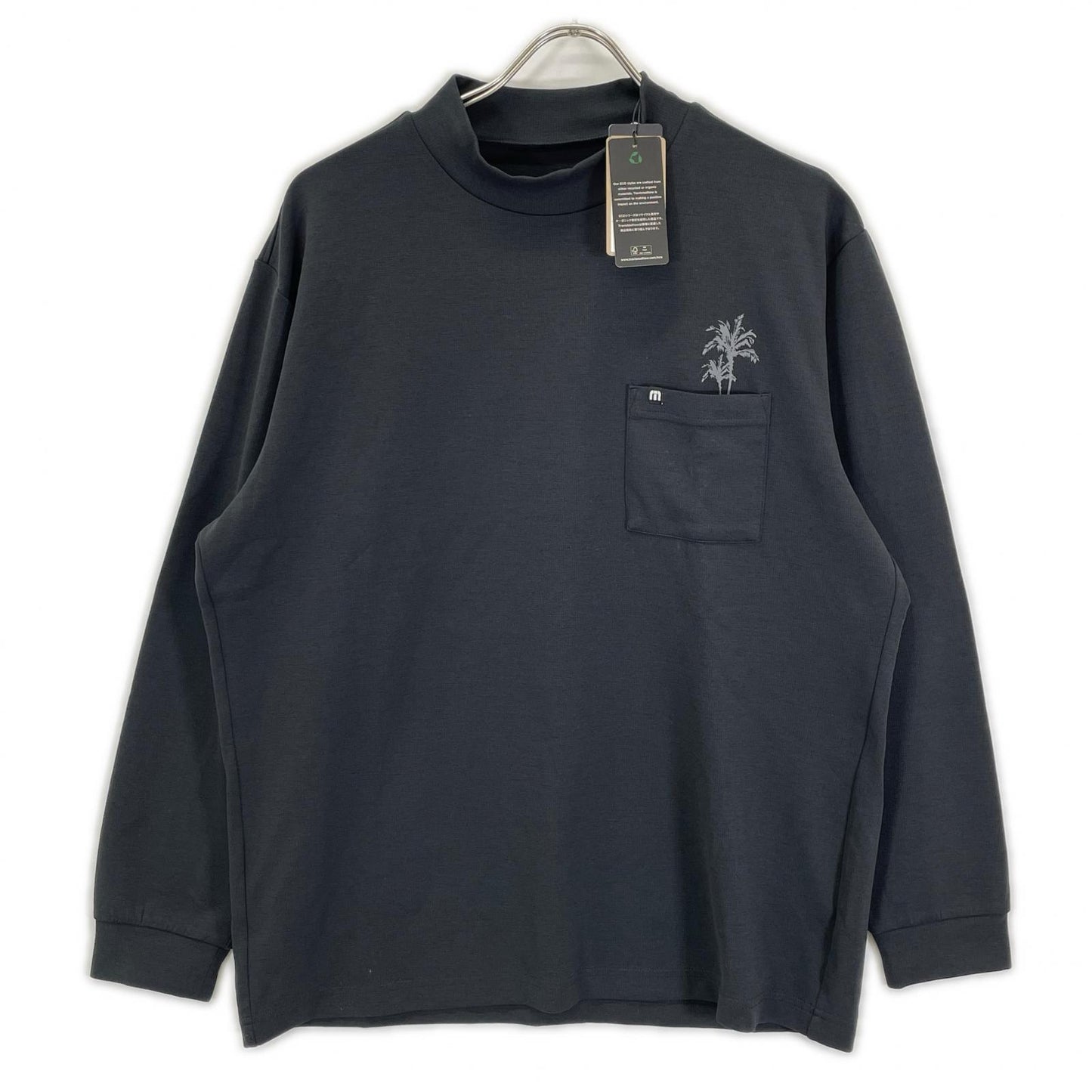 Travis Mathew トラヴィスマシュー ブラック RELAX MOCK バックプリント ロングスリーブモックネックシャツ トップス