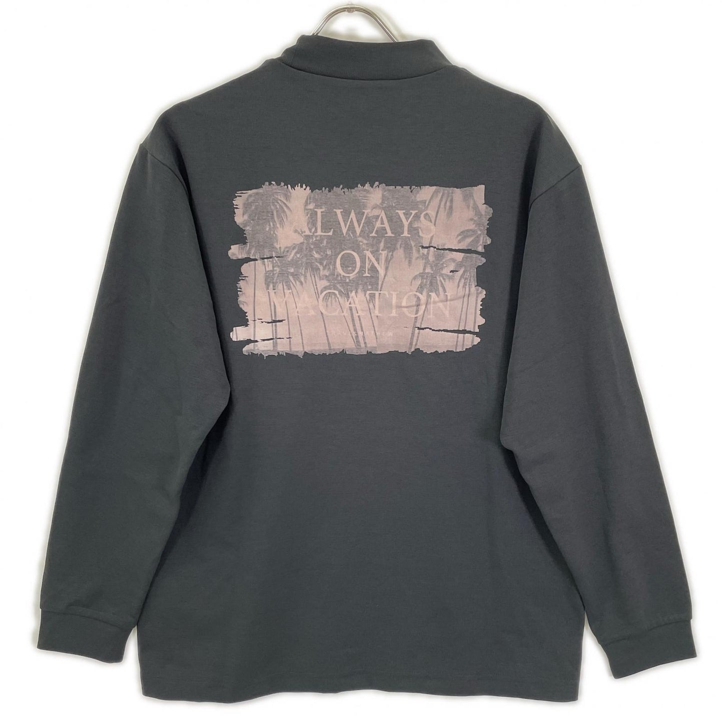 Travis Mathew トラヴィスマシュー ブラック RELAX MOCK バックプリント ロングスリーブモックネックシャツ トップス