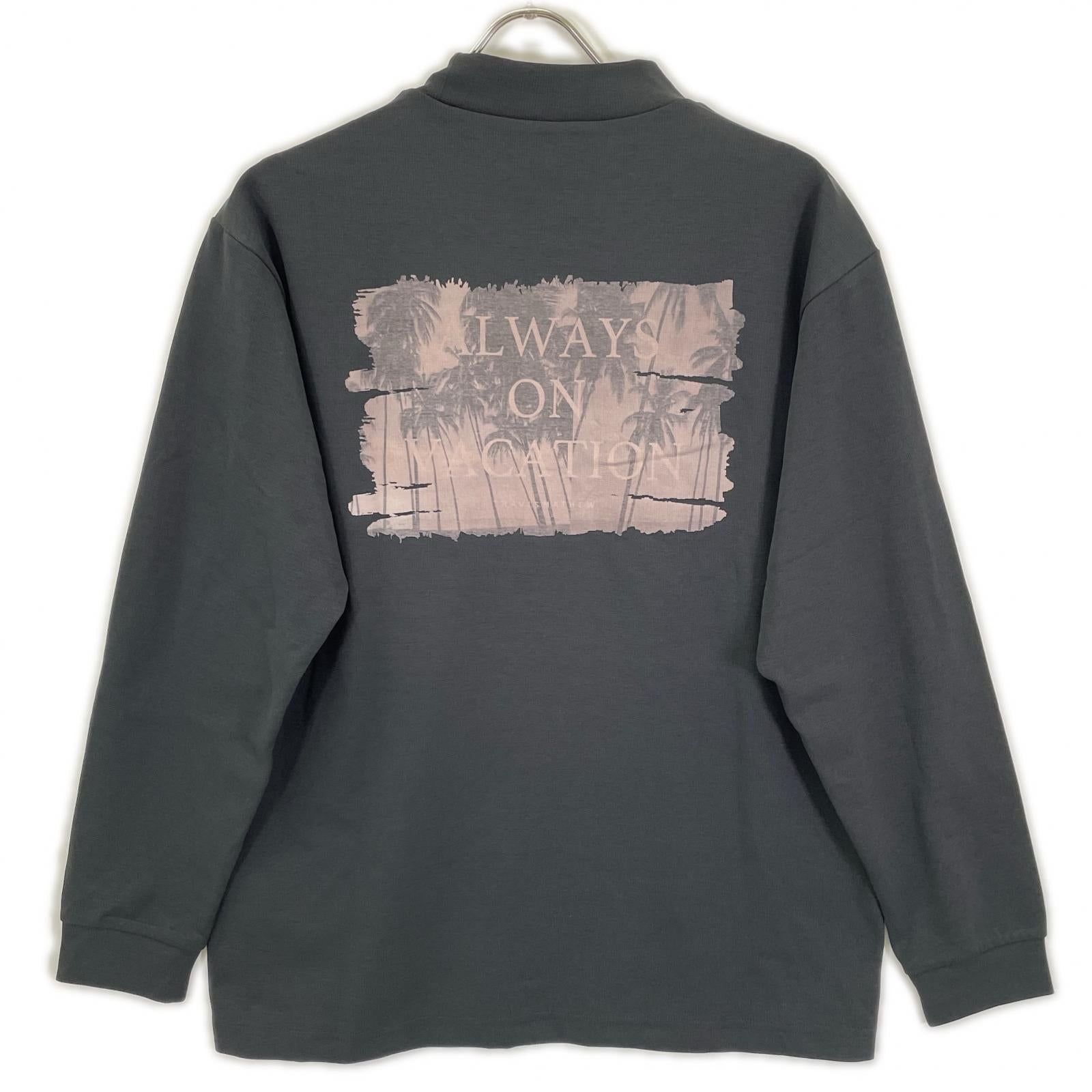 Travis Mathew トラヴィスマシュー ブラック RELAX MOCK バックプリント ロングスリーブモックネックシャツ トップス