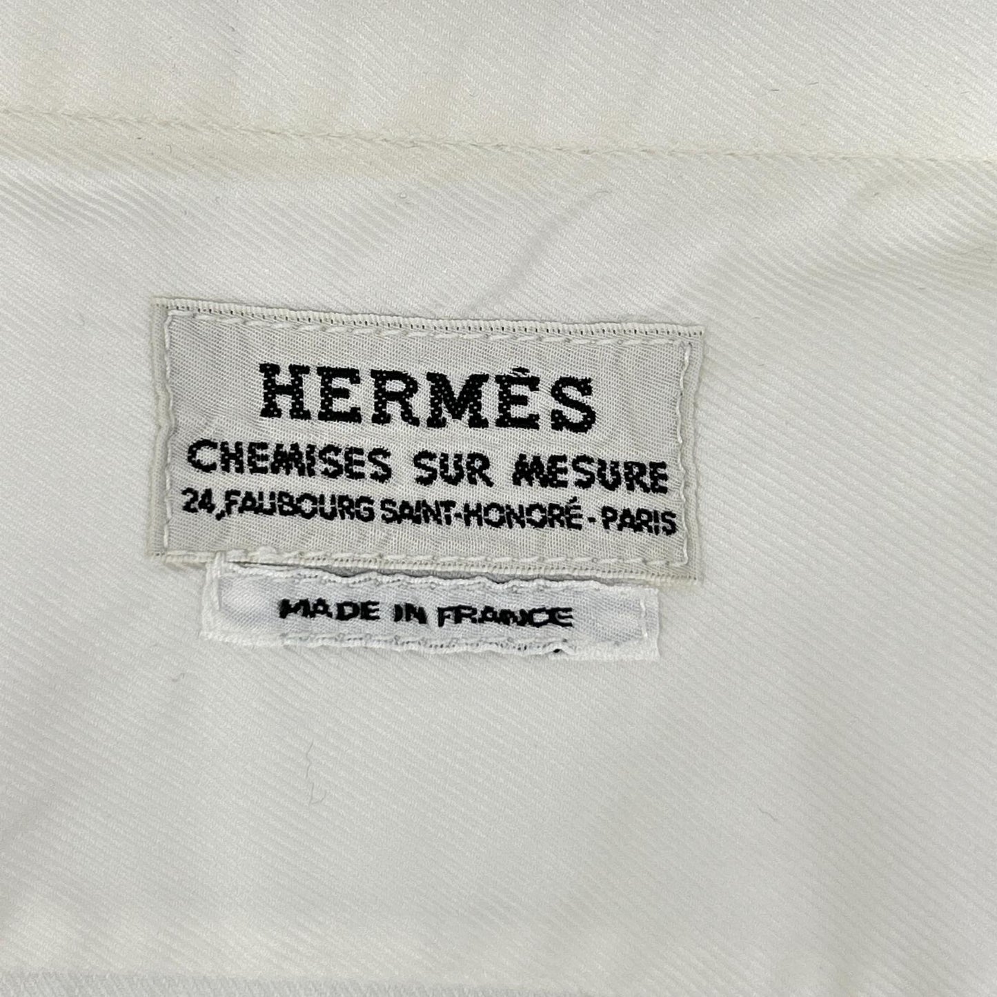 HERMES エルメス ルメール期 ホワイト コットン レギュラーカラー ロングスリーブ シェルボタンシャツ トップス