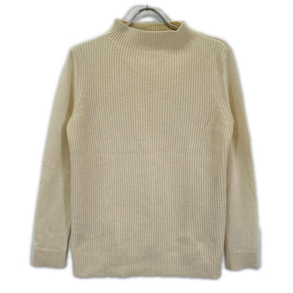 theory luxe セオリーリュクス 03-4301741 アイボリー カシミヤ モックネック サイドスリット リブニットプルオーバー トップス