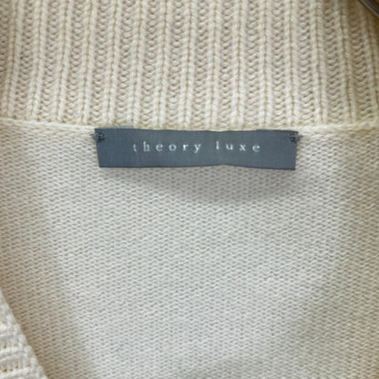 theory luxe セオリーリュクス 03-4301741 アイボリー カシミヤ モックネック サイドスリット リブニットプルオーバー トップス