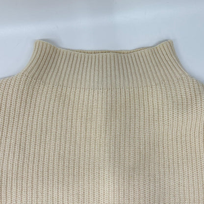 theory luxe セオリーリュクス 03-4301741 アイボリー カシミヤ モックネック サイドスリット リブニットプルオーバー トップス